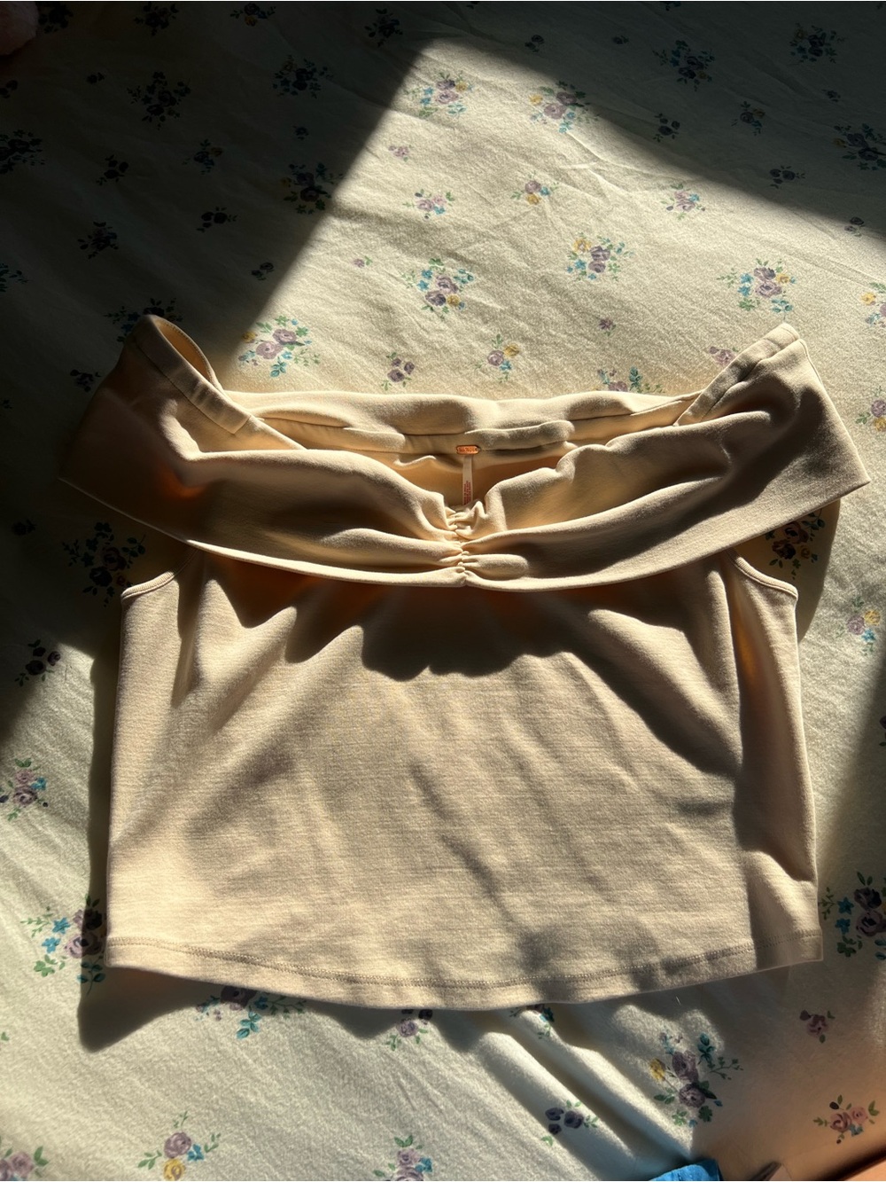 Free People Cream Off-Shoulder Top